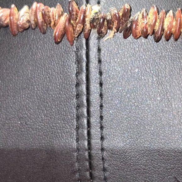 APPLE SEED Nut Necklace Natural Brown Apple Seeds Natural Brown Nuts 1970s 18 - Picture 3 of 3